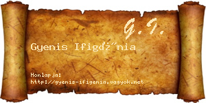Gyenis Ifigénia névjegykártya